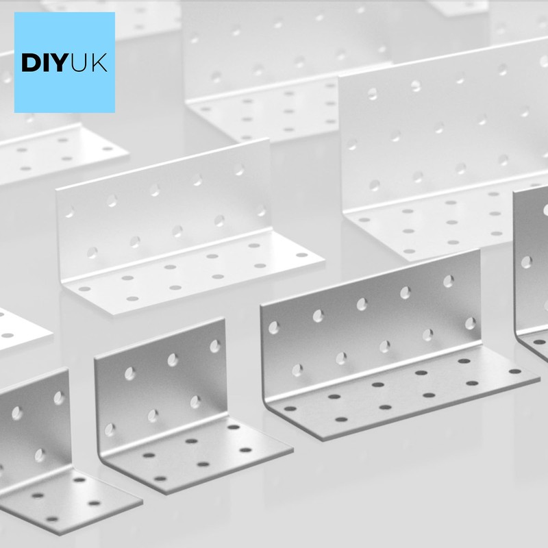 SS8® Angle Brackets 60x60x100mm (4pcs) Corner Bracket Metal L Plate