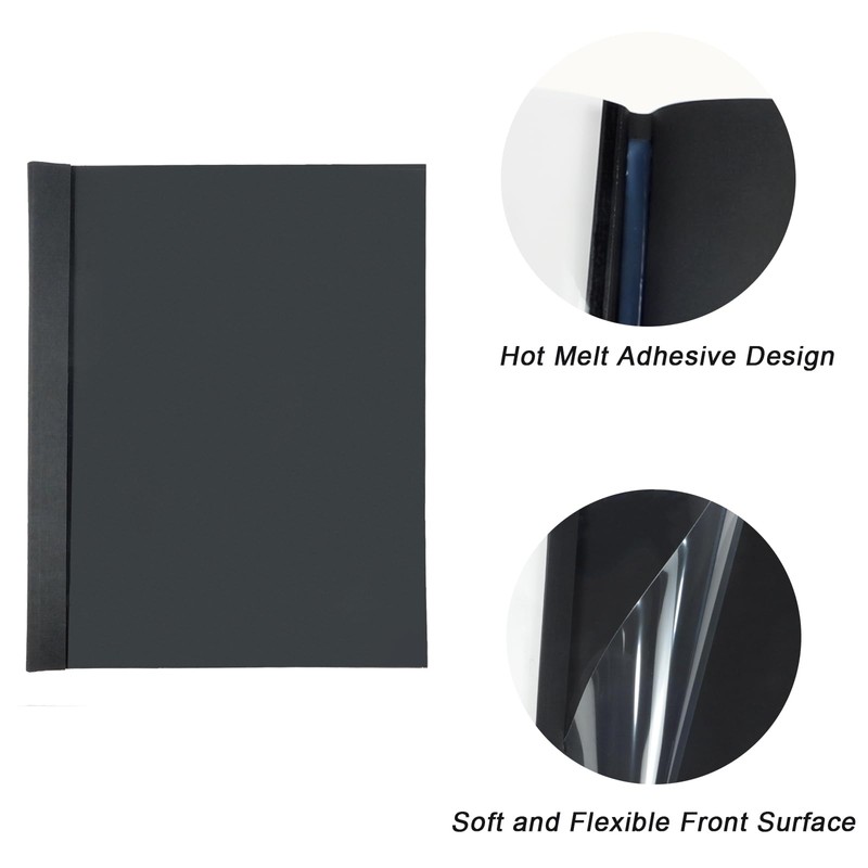 RAYSON TBC2346-100BK-US Thermal Binding Covers, Letter Size Black Binding Cover,