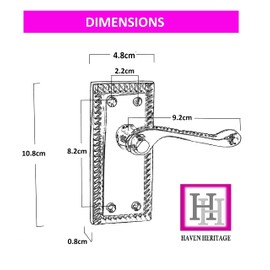 Haven Heritage Door Handle Polished Chrome Georgian Scroll Style Latch with Hinges and Tubular Latches