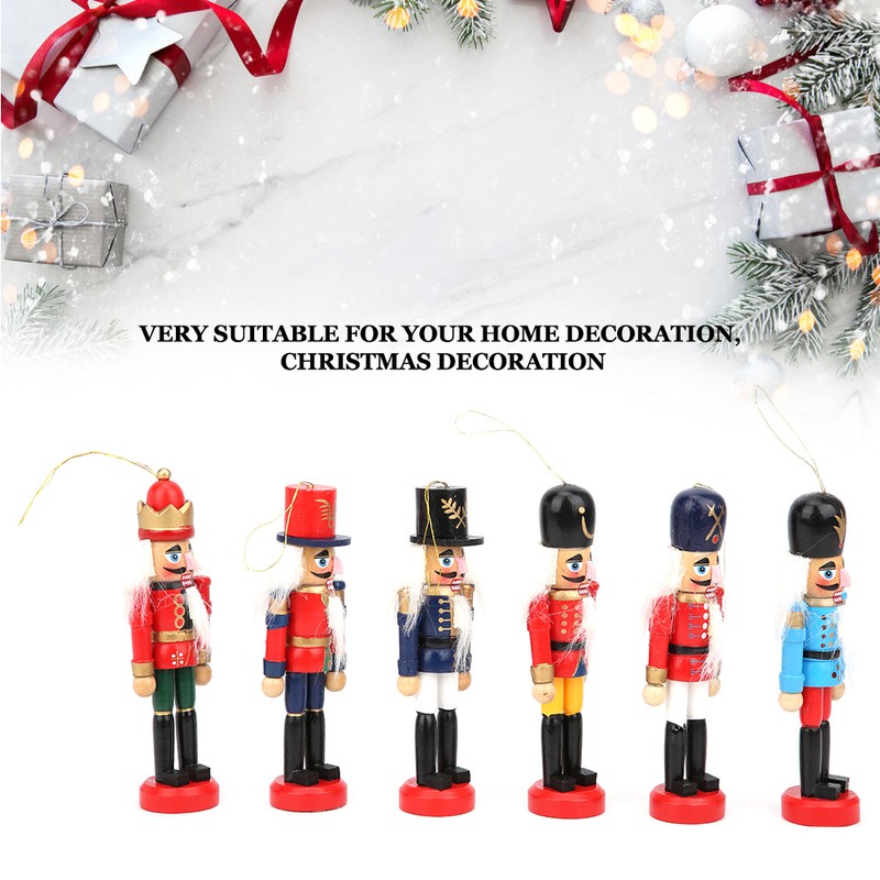 Wooden Nutcracker Doll Soldier Puppet Christmas Ornaments Decoration for Home