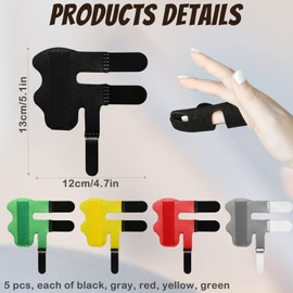 5 Pcs Trigger Finger Splint, Soft Fabric Thumb Splint Finger Brace, Finger Straightener Index Pinky Finger Splint for Broken Fingers, Arthritis, Finger Straightening (5 Colours)