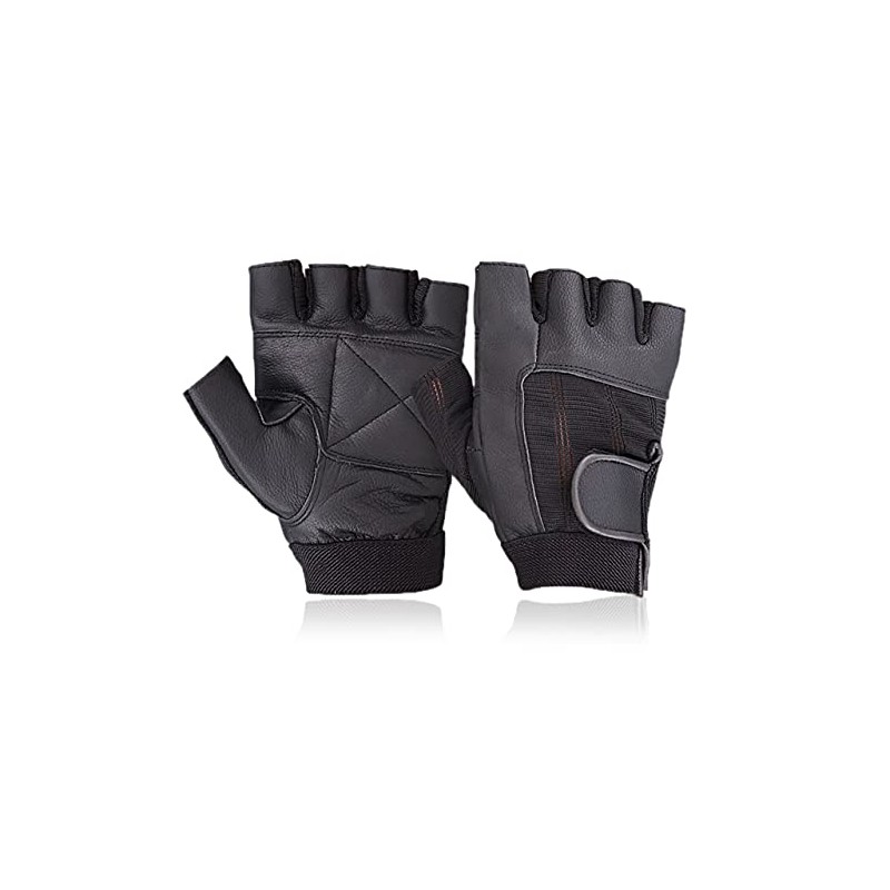 WEIGHT LIFTING PADDED LEATHER GLOVES - W035 - FITNESS TRAINING