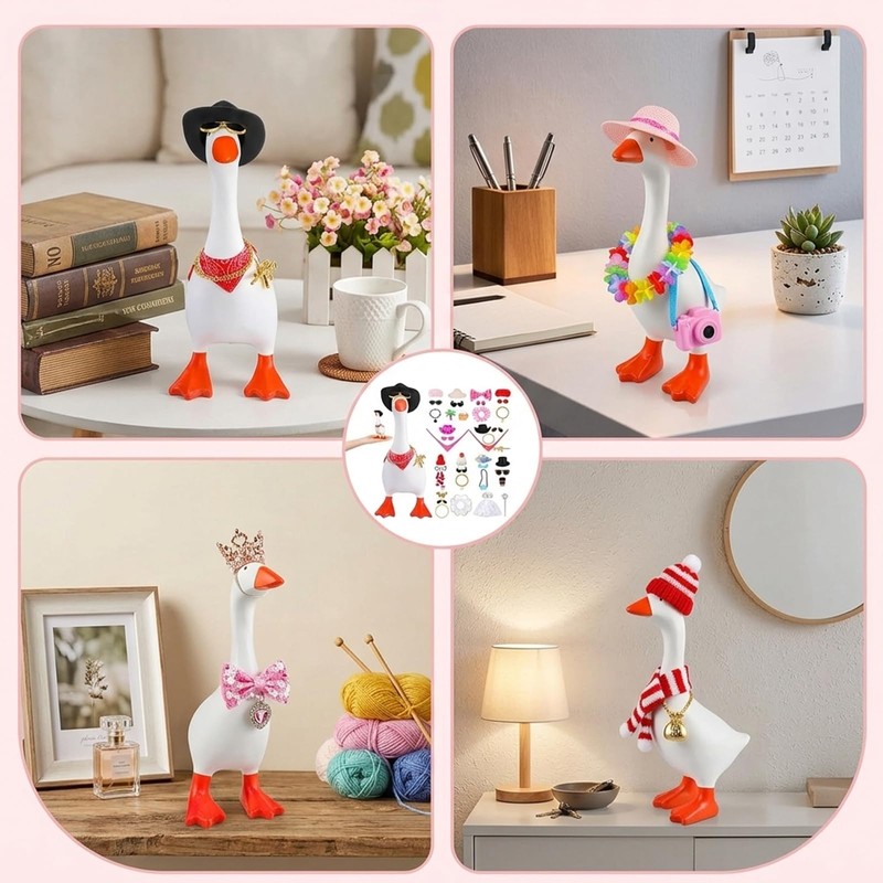 40PCS Desk Goose Outfits 7 Inches, Desk Goose Outfits Set