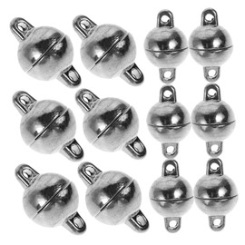 Operitacx 1set Charm Necklace Choker Necklace Jewelry Making Accessories Round Clasps Chain Buckle Clasp Connectors Alloy Silver 12pairs