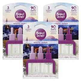 3 x Perfect Scents Plug In Air Freshener Refill Compatible with 3volution Mystical Japan 20ml
