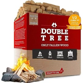 Double Tree Forest Products Fatwood & Incense Cedar Kindling Combo, Eco-Friendly, Long Burning Fire Logs