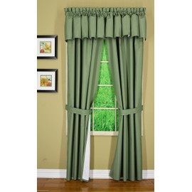 Today's Curtain Horizon 3LayerLock™ True Blackout Thermal 80" Wide Panel Pair with Tieback 4 Piece Set, 63-Inch Length, Sage