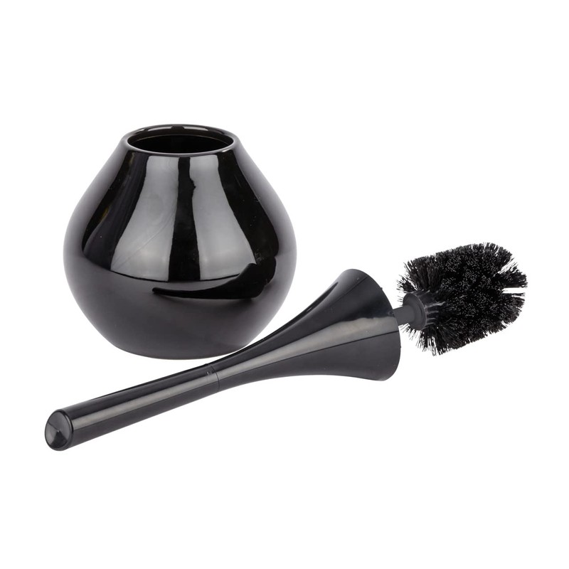 WENKO 22038100 Toilet brush Flakon Black - Ceramic, 17 x