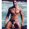 MIZOK Men's American Flag Swimwear Bikini Swim Trunk Surf Triangle
