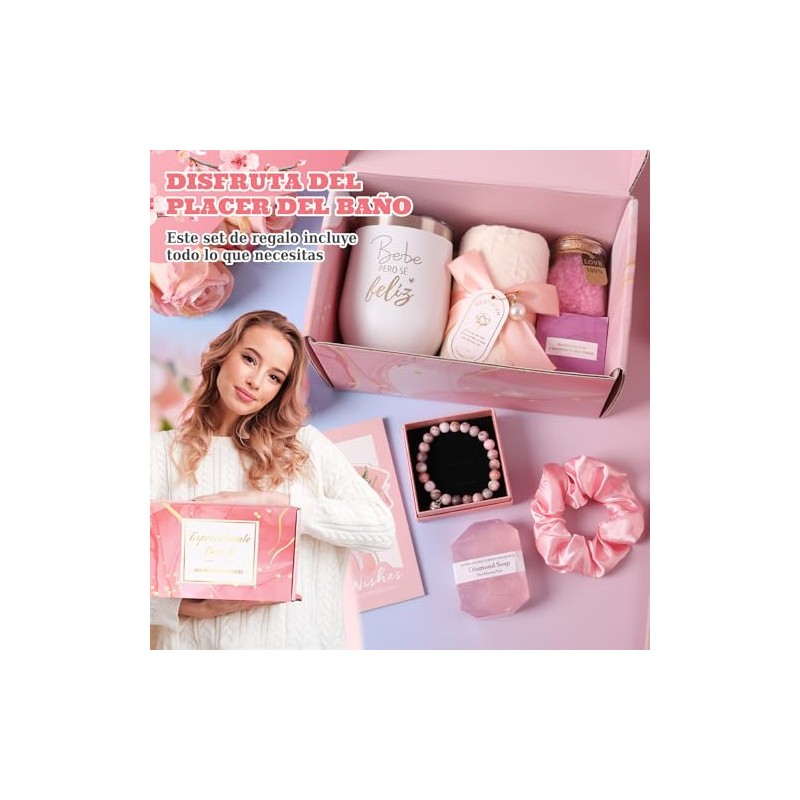 FUWEN Regalos de Cumpleaños para Mujeres, Canasta de Spa Relajante