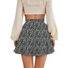 GPHY Women's Floral Ruffle Mini Skirts Cute Elastic Hight Waist