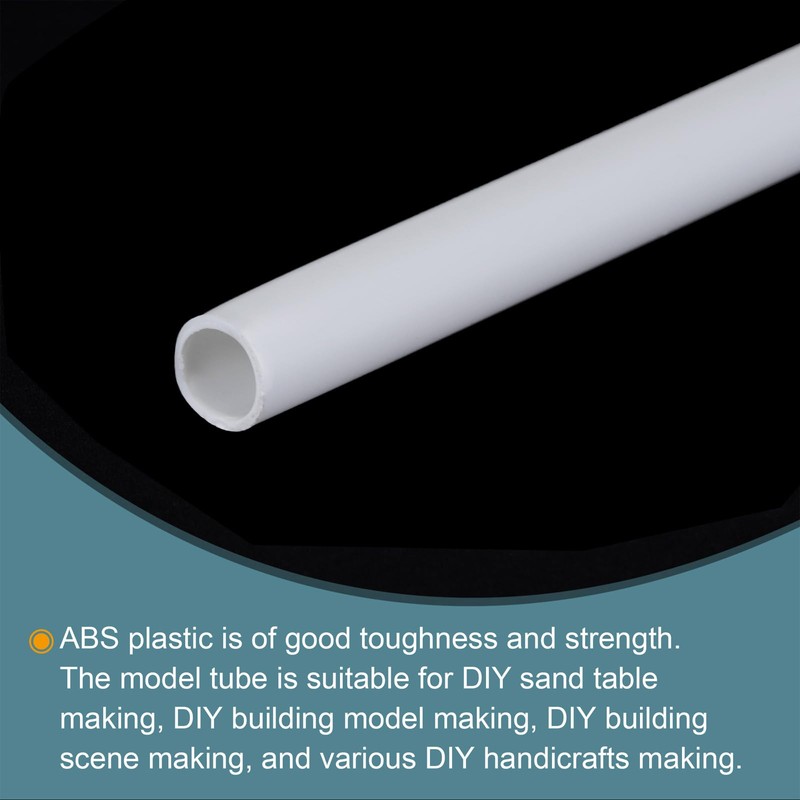sourcing map 25pcs Plastic Model Tube ABS Round Tube 10mmx250mm