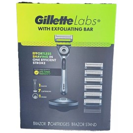 Gillette Kit - 1 Exfoliating Razor with Dock + 7 Cartridges - (5-Blade Razor)