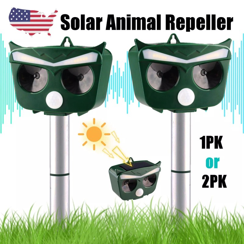 DONWELL 360° Solar Ultrasonic Pest Sensor Repellers Deterrent Animal Outdoor