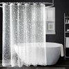 Shower Curtains Mould Proof Resistant -3D Effect Pebble Clear Shower