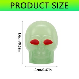 8Pcs Useful Car Glow Tire Air Caps Leakproof Seal Luminous Car Tire Valve Caps Lightweight Skull Dust Caps Unqiue Fluorescent for Tyre Valve Caps
