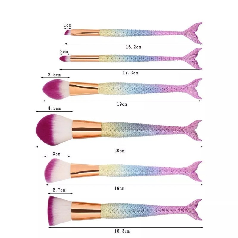 Kylie Cosmetics 6 Piezas Sirena Cepillo Del Maquillaje Del Kit