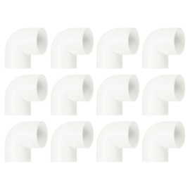 sourcing map 40mm 90 Degree Elbow, 12 Pcs PVC Pipe Fittings 2 Way Right Angle Elbow Side Outlet Adapter Coupling PVC Fitting Connectors for DIY Building Furniture, White