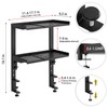 Expandable Clamp on Desk Shelf, Desktop Organizer with Headphone Holder