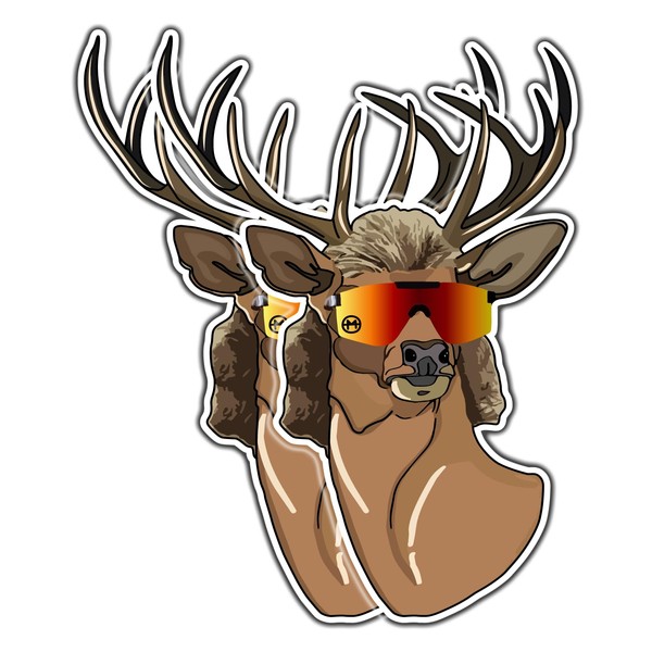 United by Color Deer Mullet Sticker (2Pack) Large 5" -