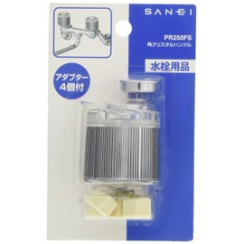 SANEI PR250FS Faucet Repair Parts Square Crystal Handle with Adapter Compatible with Other Companies