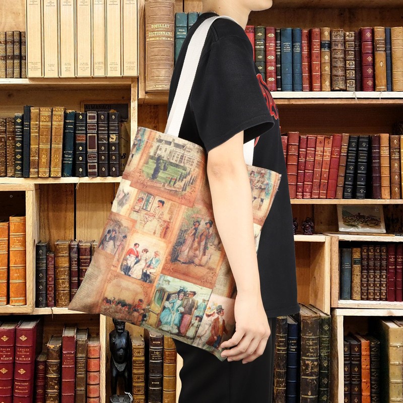 JTOUK Vintage Jane Austen Bookish Gift Bag Book Bag for