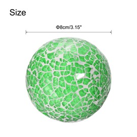 uxcell 3Pcs Decorative Glass Balls 3.15 Inch Orbs Centerpiece Balls Mosaic Glass Ball Sphere for Decor Bowls Vases Dining Table Party, Green