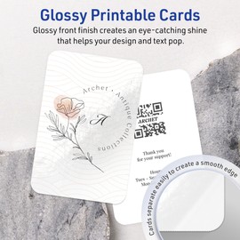 Avery Printable Rectangle Cards with Rounded Corners with Sure Feed Technology, 4" x 6", Glossy White Cardstock, Print-to-The-Edge, Laser/Inkjet, 20 Total, Great for Postcards and Thank You Cards