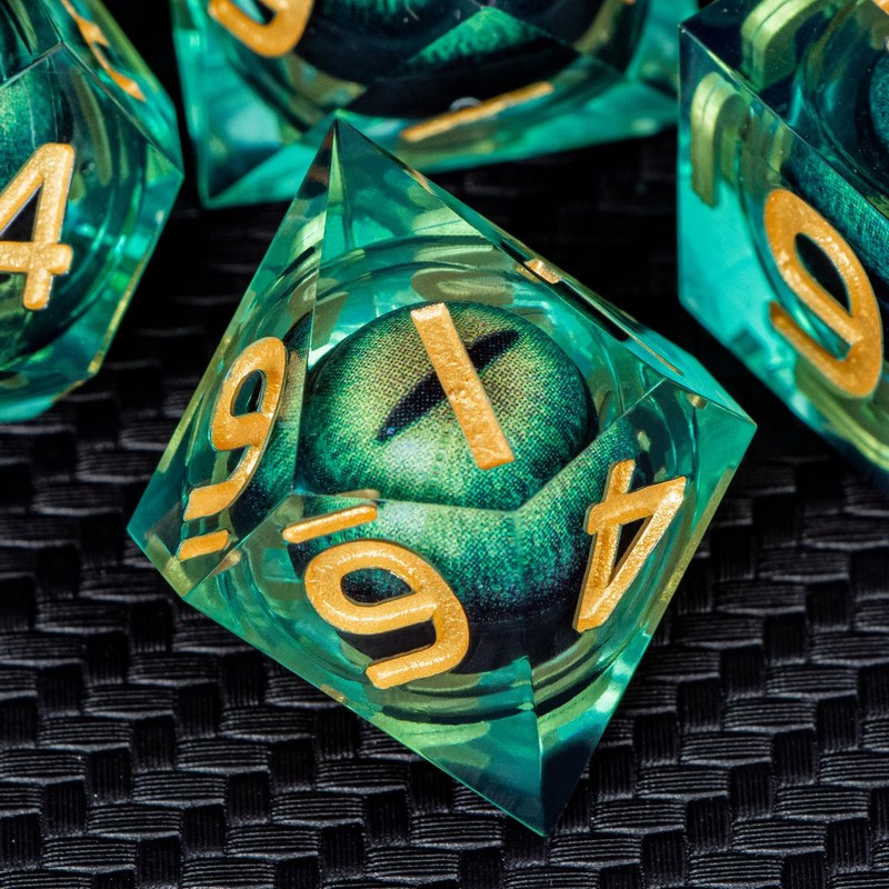 ARUOHHA DND Resin Dice Beholder's Dragon Eye Dice Liquid Core