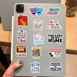 50pcs Theater Musical Stickers Pack, Classic Musical Stickers, Aesthetic Vinyl Waterproof Arts Stickers for Laptop, Water Bottle, Bumper Car Planner Stickers for Adult Teens.