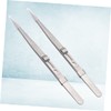 BIUDECO 2pcs Steel Pointed Tweezers Set Professional Jewelry Tweezers Kit