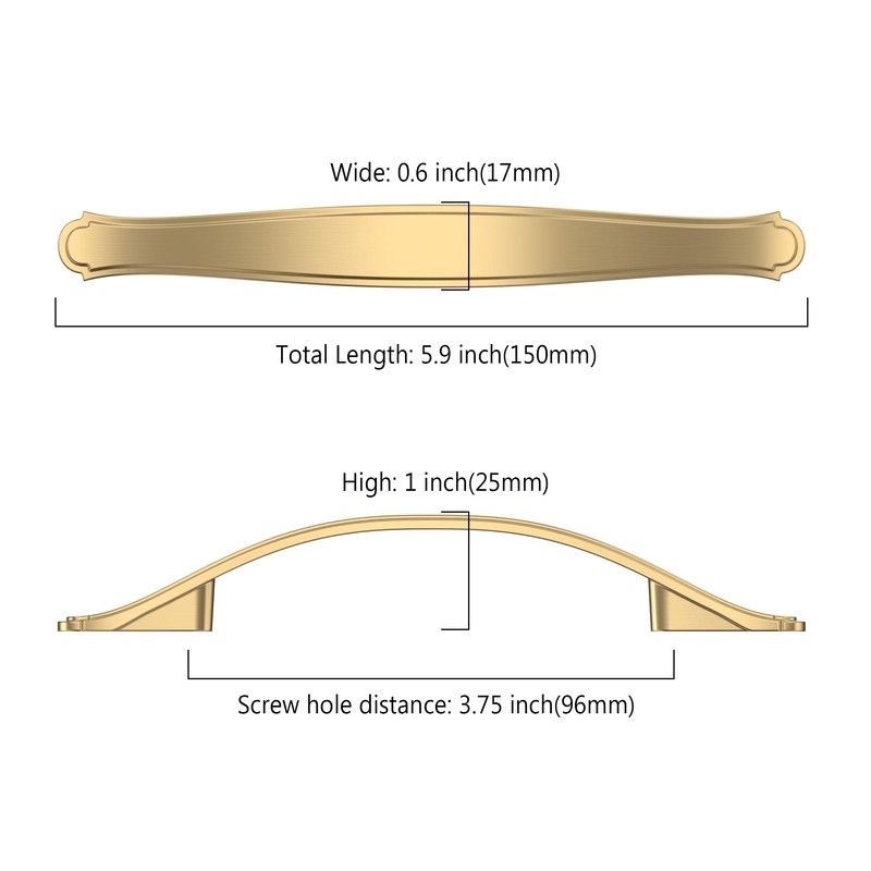 Asidrama 10 Pack 3.75 Inch(96mm) Champagne Bronze Kitchen Cabinet Handles