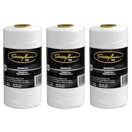Stringliner 35753 Mason’s Line Replacement Rolls – 1 Lb. #18 Construction Replacement Roll Braided White 1000'. (3 Pack)