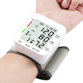 MMIZOO Wrist Blood Pressure Monitor Large LCD Display BP Machine Adjustable Cuff 5.31-7.68 inch Automatic 99x2 Sets Memory with Carrying Case for Home Use (W1681)