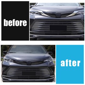 ERIDANUS Auto Accessories Fit for Toyota Sienna 2025 2024 2023 2022 2021 Front Hood Bonnet Grille Stripe Cover Trim (Black) ABS 4 PCS