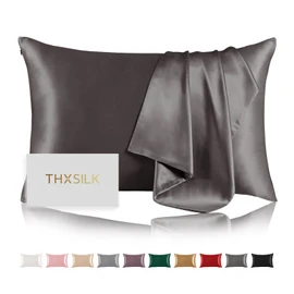 THXSILK Silk Pillowcase with Hidden Zipper, Highest Grade 6A, OEKO-Certified, 100% Silk, Double Sided, For Beautiful Hair and Skin, Sensitive Skin, Sleep Support, Reduces Sleep Wrinkles, Anti-Static