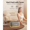 EZVALO Alarm Clock with Wireless Charger,Multifunctional Digital Clock Radio with