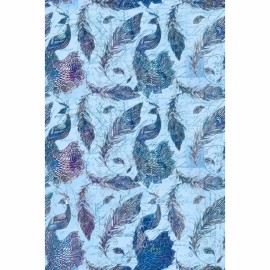 Springs Creative Feathered Beauty Peacock Feathers Blue 100% Cotton Fabric by The Yard