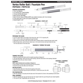 Penn State Industries PKFP5120 Magnetic Vertex Fountain Pen Kit Woodturning Project (1pack in Brushed Satin)