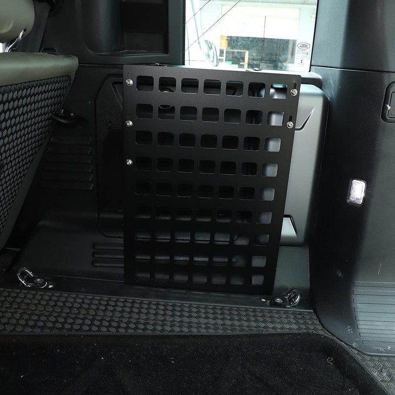 YIWANG Black Aluminum Alloy Car Trunk Storage Basket Organizer For