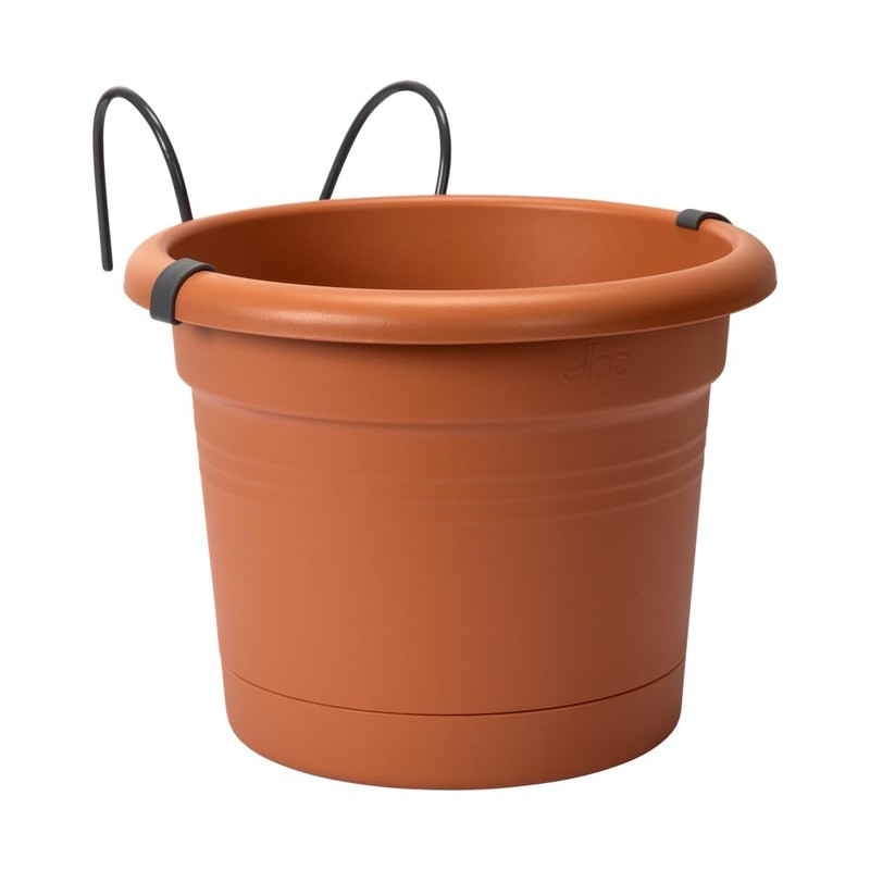 Elho Green Basics Potholder Allin1 Metal Planter, Mild Terra, 27