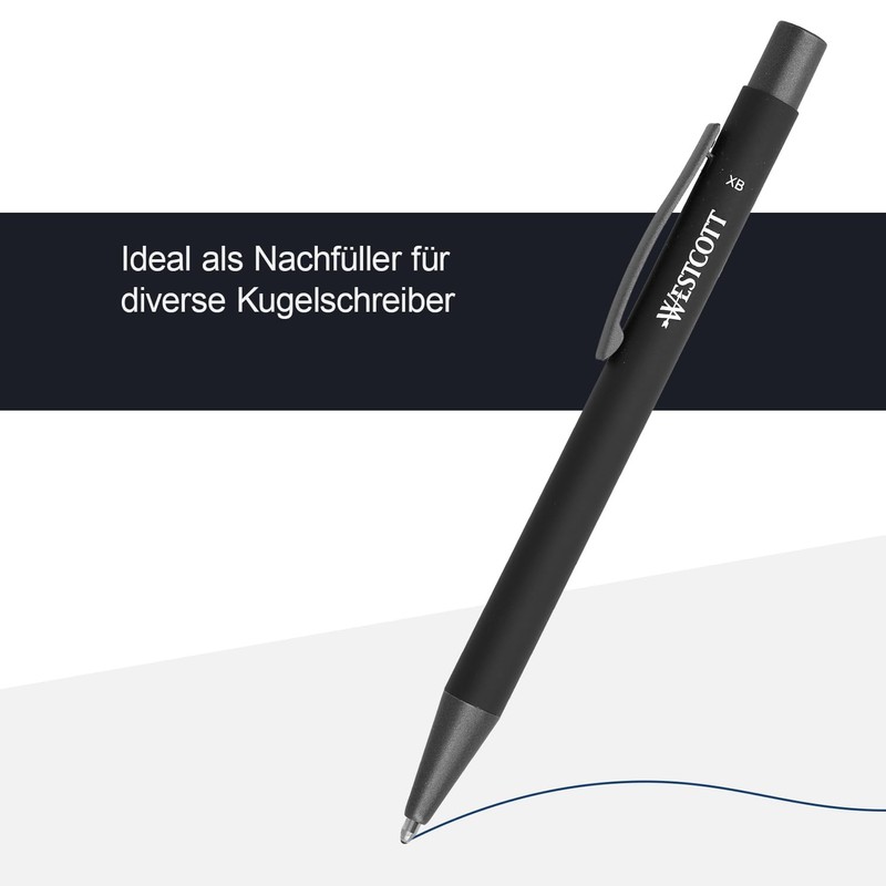 Westcott Ballpoint Pen Refills Black Pack of 10 | G2