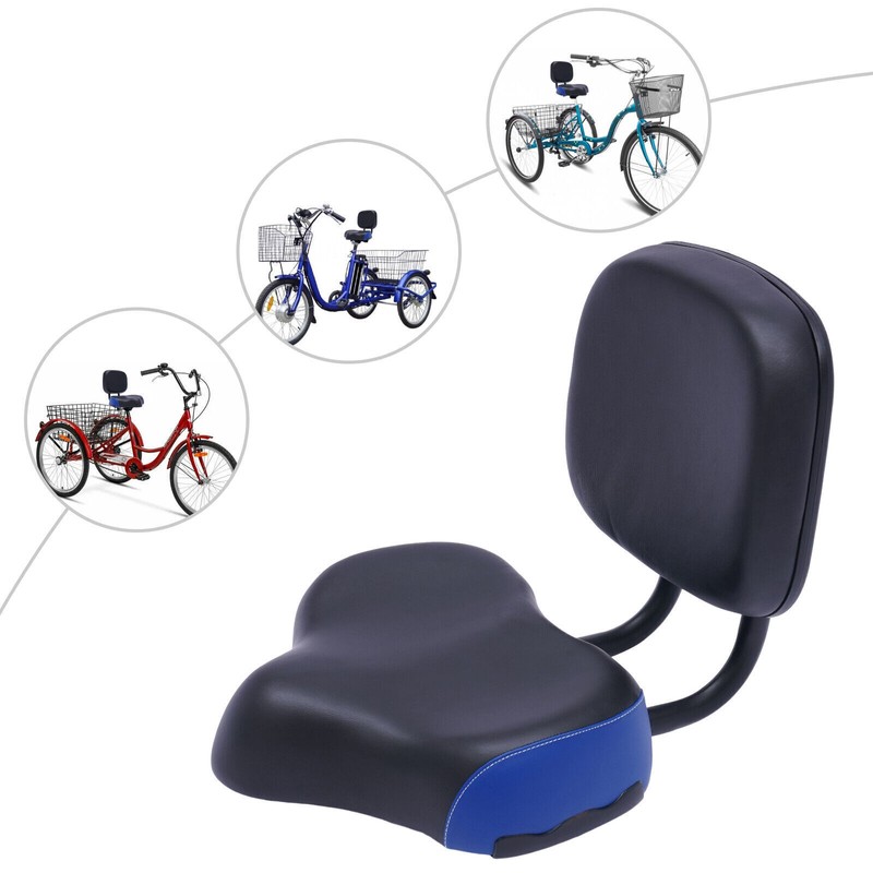 TBvechi Wide Comfort Tricycle Bike Electric Bicycle Saddle Seat Pad