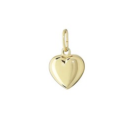 NKlaus 585 or 333 Gold Yellow Gold Heart Pendant Necklaces High Gloss Polished 6.5 x 6.3 mm Women Girls, Precious metal