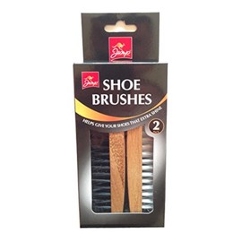 Jump Shoe Polishing Brushes 2 Pieces Pack Set, Black, NA