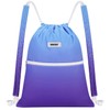 WANDF Drawstring Backpack Sports Gym Bag with Shoulder Pads Water