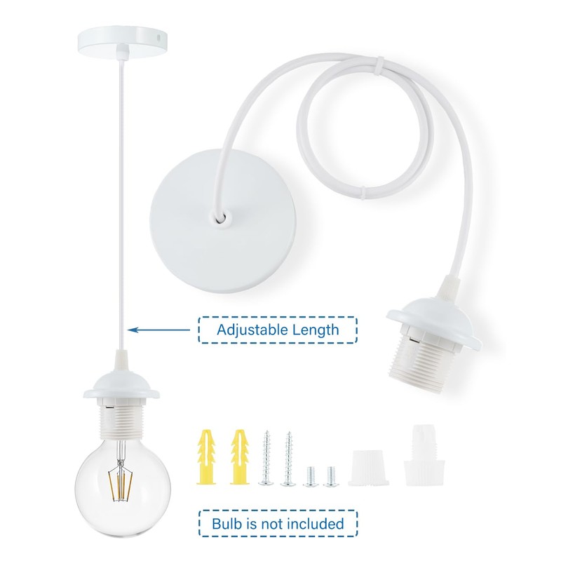 Vecys 1PCS Pendant Light Fitting,Ceiling Fitting Set with 100cm Adjustable