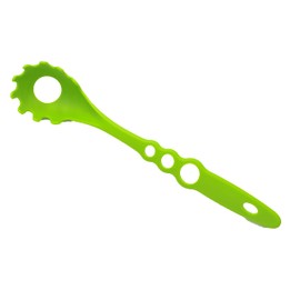 Nylon Pasta Fork,3-Holes Spaghetti Measurer,Heat Resistant,for Colander Food Strainer Drain Water Shovel Spaghetti Strainer Spaghetti Noodle Measure Portion Control （Grass Green）