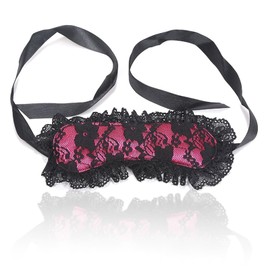 Lace Blindfold Sleep Mask,SM Plush Mask Adjustable Soft and Comfortable Eye Blinder Cover Sleep Mask with Lace Blindfold for Sleeping Sleep Eye Mask(Pink)