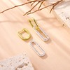 Gold Plated Two Tone Link Dangle Earrings for Women Trendy